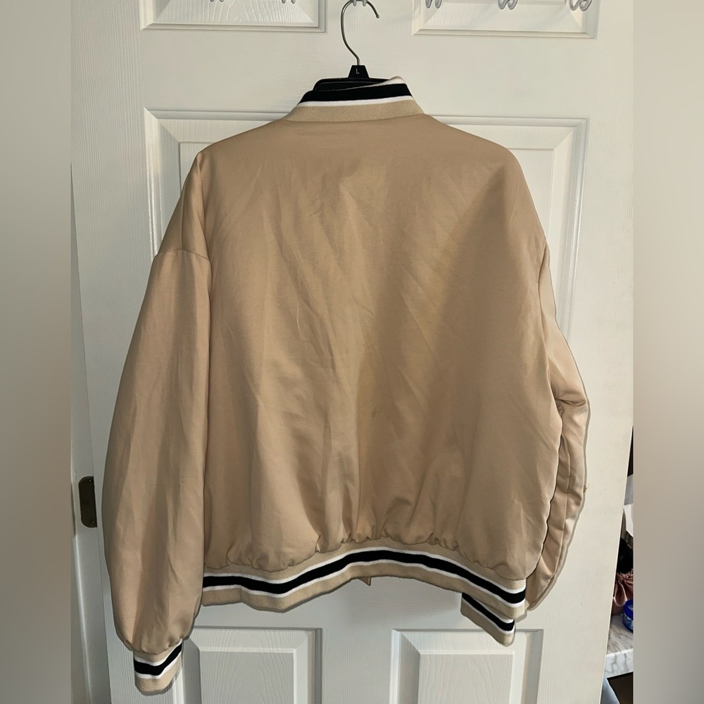 Edikted Reckless Tan Varsity Jacket - image 2